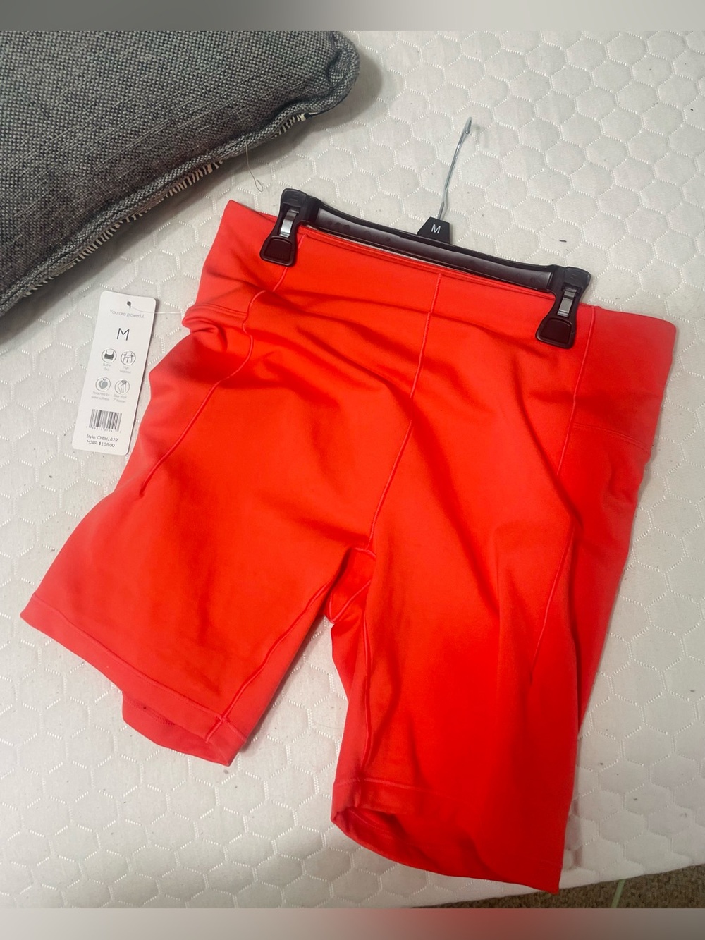 Bright orange work out fitness High-Waist Women’s Bike Shorts